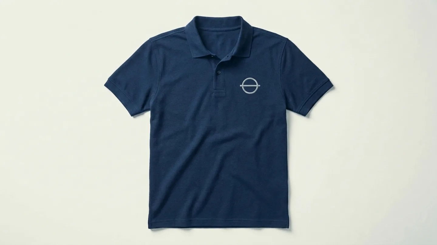 Poloshirts besticken lassen — Piqué-Polo mit gesticktem Firmenlogo, Siluri Clothing Regensburg